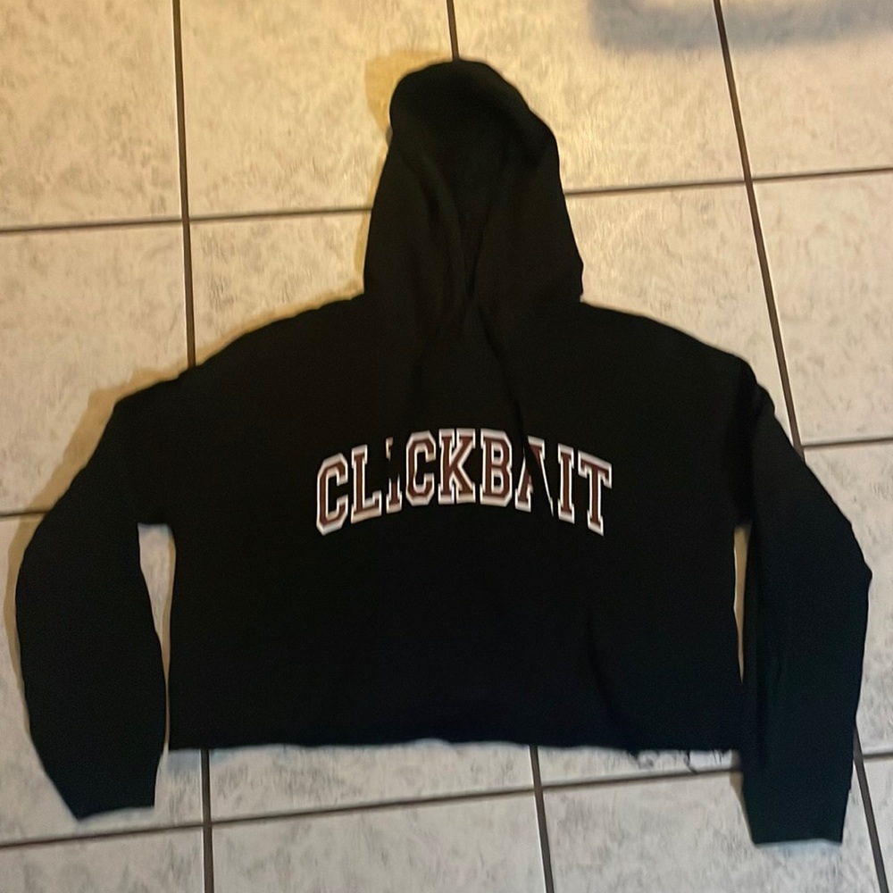 Clickbait crop top hooded sweater